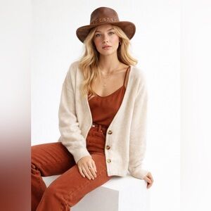 NWOT Free People Cashmere School Boy Cardi Sz S